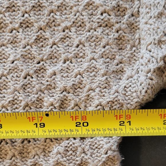 Basix Mens Sweater Beige Textured Knit Crewneck Pullover Size XL Tall Minimalist - Picture 6 of 8